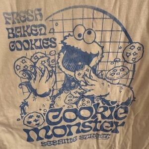 Cookie Monster Sesame Street Tee - Blue Print Men’s XL